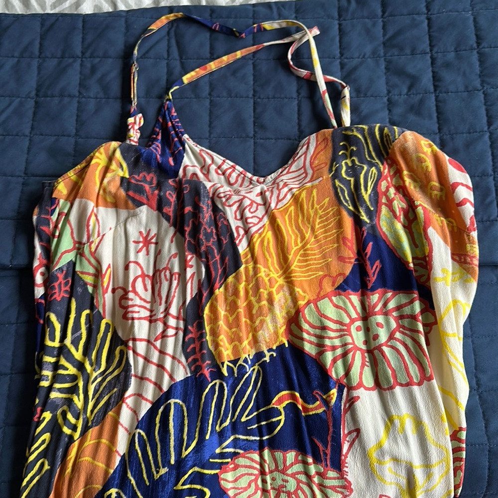 Adele Prost for Anthropologie. Coral pattern midi sundress